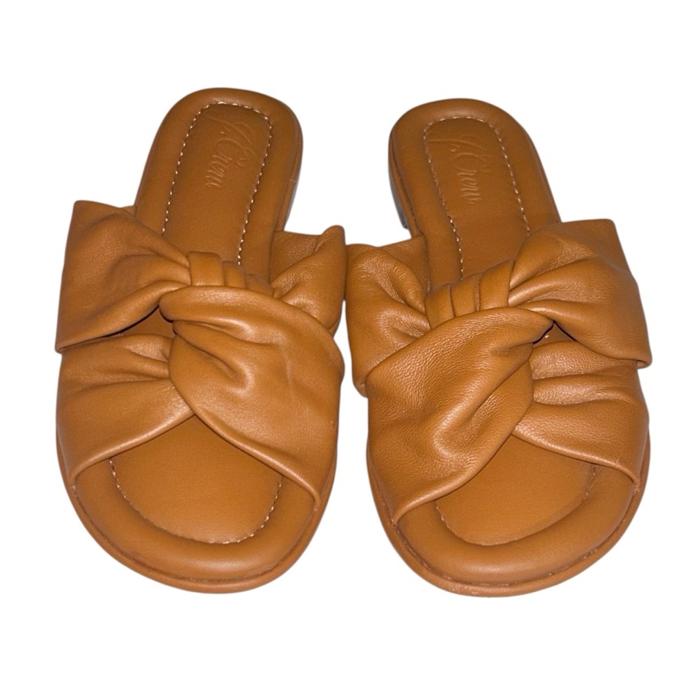 NWOT J. Crew Leather Menorca padded twist-knot sandals in size 7 - Picture 3 of 16